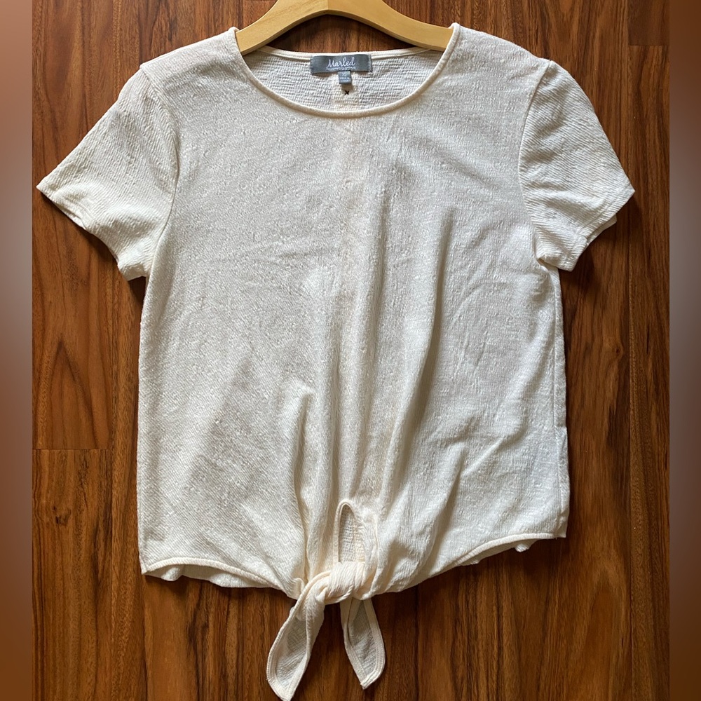 Marled Reunited Clothing front tie t shirt